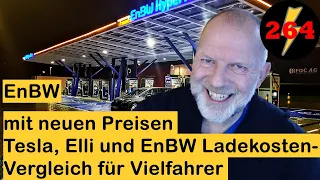 Die neuen EnBW Ladepreise im Vergleich zu Tesla und Elli für Vielfahrer mit 20000 oder 40000 km/Jahr