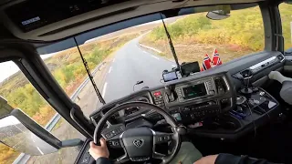 POV Part 1 Driving Scania S770 V8 in North Norway at Skole in Batsfjord to delivery