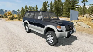 BeamNG.drive - Mitsubishi Pajero Wagon 1993 - Car Show Test Drive Crash . 4K 60fps.