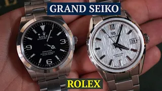 My favorite cases from Rolex and Grand Seiko - Rolex Explorer 214270 & Grand Seiko White Birch