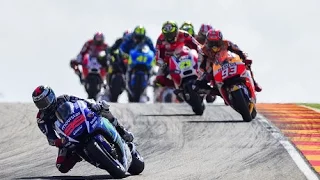 MotoGP Aragon-Spain in 2015. Lorenzo triumphed, Marquez dropped.