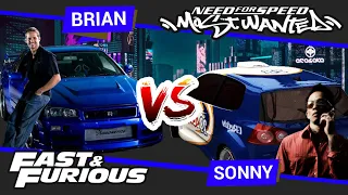 BRIAN O'CONNOR VS HO SEUN (SONNY) | Fast And Furious Vs Need For Speed Most Wanted (2005)