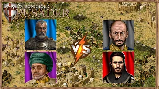 GOTTFRED & EFENDI 🆚 HYÄNE & FALKE | 2🆚2 KI-Kampf | Stronghold Crusader | Deutsch