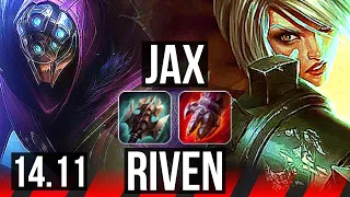 JAX vs RIVEN (TOP) | 65% winrate, 6 solo kills | KR Diamond | 14.11