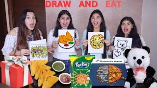 WHOEVER DRAWS THE BEST WINS THE PRIZE | Draw And Eat Challenge with @DingDongGirls