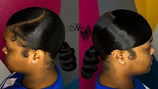 HOW TO DO A LOW KNOT SLEEK BUN HAIR TUTORIAL WITH BRAIDING HAIR