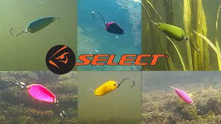 Блёсна Select, игра микроколебалок под водой. ОБЗОР Блесен.
