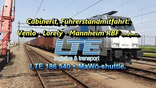 [4K] Cabinerit, Führerstandsmitfahrt: Venlo - Lorely - Mannheim Rbf  Rechts-rheinisch.(Compleet)
