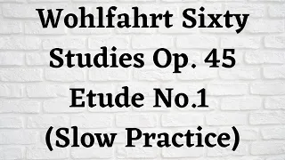 Wohlfahrt Sixty Studies Op. 45 Etude No.1 (Slow Practice)