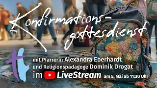 Konfirmationsgottesdienst mit Pfarrerin Alexandra Eberhardt und Religionspädagoge Dominik Drogat