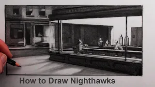 How to Draw Nighthawks by Edward Hopper