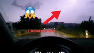 Skoda Octavia 1,6 l TDI POV night drive through heavy thunderstorm and rain relaxing sound (ASMR)