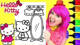 How To Color Hello Kitty (Dress Up) | Markers