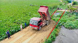 Amazing Full Video! Road constructoin in 2Day is build on water operated by mini Komatsu Dozer D20P