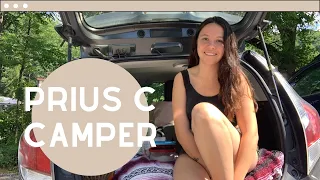 Converting my PRIUS C Into a Camper For UNDER 150$ to Experience Part Time SOLO FEMALE VAN LIFE