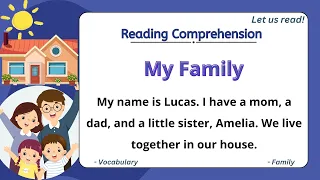 GRADE 1-3 Reading Comprehension Practice I My Family I  Let Us Read! I with Teacher Jake