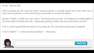 The Voice Kids - Paul (le Corse) - son profil
