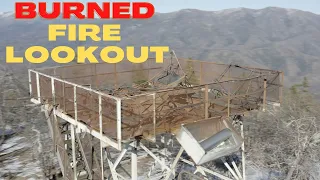 Burned Forest Fire Lookout Tower - Complete Destruction