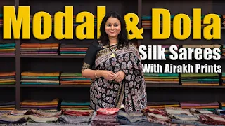 Ajrakh Printed Sarees - Dola & Modal Silks | Prashanti | 20 Apr 2023