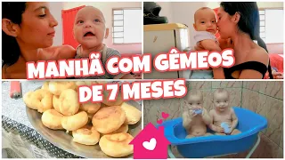 VLOGZÃO: ROTINA DA MANHÃ COM GÊMEOS DE 7 MESES