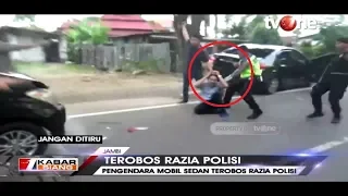 Bak Film Aksi, Polisi Kejar-kejaran dengan Mobil Sedan yang Terobos Razia