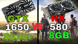 GTX 1650 Super vs RX 580 8GB Gaming Benchmarks - FPS Comparison in 8 Games 2020