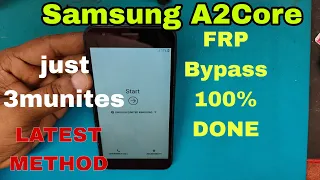 Samsung Galaxy A2Core FRP bypass without PC. A260G Google account Remove.