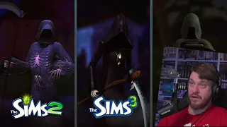 РЕАКЦИЯ НА Смерть с косой (Костлявая) в The Sims | Сравнение 3 частей