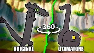 360º VR Toothless Dance Original vs Otamatone (Side by Side Comparison)