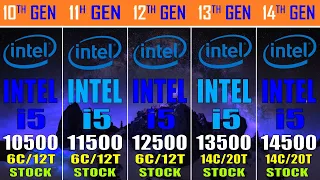 INTEL i5 10500 vs INTEL i5 11500 vs INTEL i5 12500 vs INTEL i5 13500 vs INTEL i5 14500 ||