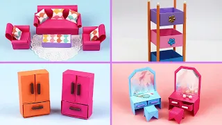 4 Easy Paper Furniture Craft Ideas | Origami Furniture | Paper Crafts | School Hacks
