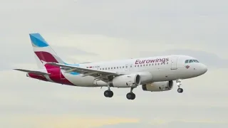 Eurowings A319 landing in Budapest (with ATC) - Plane Spotting 2021