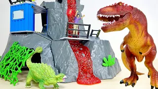 Schleich Dinosaur Series 42564 Volcano Explosion! Dyno Adventure , Giganotosaurus & Ankylosaurus