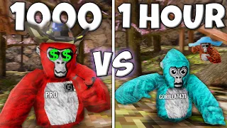 1 HOUR VS 1000 HOURS In Gorilla Tag...