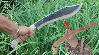 Knife Making - Forging A Super Sharp Hunting Knife From Rusty Leaf Spring