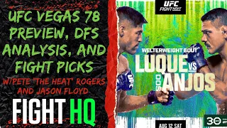 UFC Vegas 78 Preview, DFS Analysis, and Fight Picks