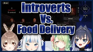 Introverts Vs. Food Delivery [Kronii x Mumei x Fauna x Gura] [Hololive]