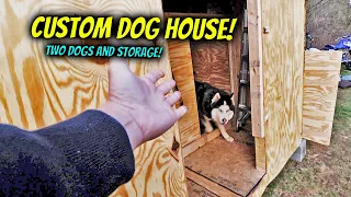 Custom Dog House/Barn Build for Two Dogs! DIY How to