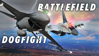 Dogfight Over The Battlefield F-16 VS MiG-29 | DCS World