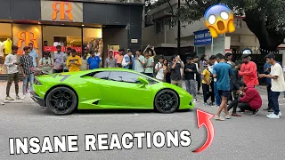 PEOPLE SURPRISED TO SEE LAMBO’s PARKED ON STREETS (INDIA) |CRAZY REACTIONS