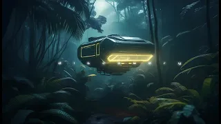 2 Hour  [4K] Discovery ship ULTRA deep forest peaceful atmosphere  ⁅⁆   Futuristic Sci fi ambience