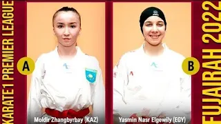 Zhangbyrbay Moldir (KAZ) vs Elgewily Nasr Yasmin (EGY) Female kumite -50 kg