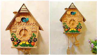 Diy Cuckoo Clock Wall Hanging /Cardboard Clock/ Cardboard Craft Home Decor