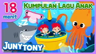 🦑🦈 Hewan laut keren, Ikan Paus, Hiu, Cumi Raksasa | Kumpulan Lagu Anak | JunyTony Bahasa Indonesia