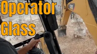 Backhoe Caterpillar Loader 432F- A view from operator glass