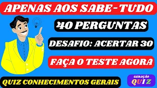 ✅😃😃Quiz Conhecimentos Gerais - Perguntas e Respostas - Questionário Ensino Médio - Concursos #13