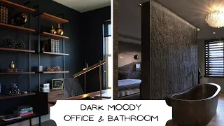 Dark & Moody Home Office & Bathroom Home Decor & Home Design | And Then There Was Style