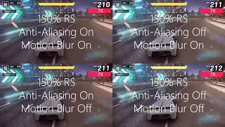 Asphalt 9 Comparison - Ingame Anti-Aliasing VS 150% Resolution Scale (Graphics, Windows)