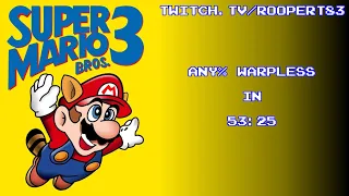 [Speedrun] Super Mario Bros. 3 - Any% Warpless in 53:25 [2022-02-12]