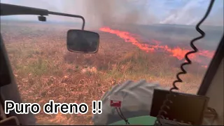 Ep 242 Br 163 sendo 163 Fogo atingindo a palhada do milho no Mato Grosso , situação tensa !!!